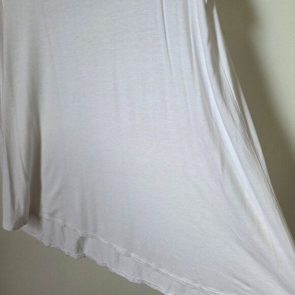 EUC HUE WHITE SUPER SOFT DEEP V NECK LONG LINE TEE SIZE XL - Picture 5 of 13